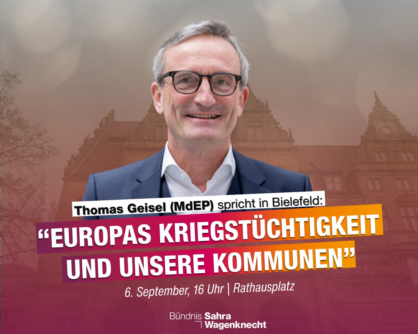 Event am 06.09. um 16 Uhr auf dem Rathausplatz: „Europas Kriegstüchtigkeit und unsere Kommunen“